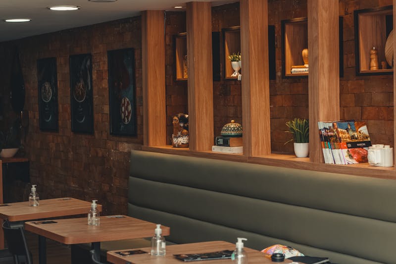 Wings over restaurant interior showing warm dining atmosphere